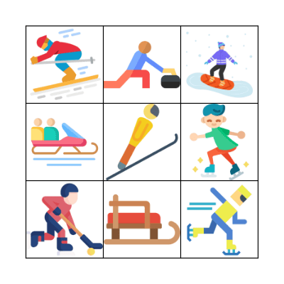 WINTER SPORTS Bingo Card