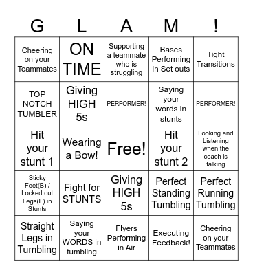 WORK HARD PLAY HARDER Bingo Card