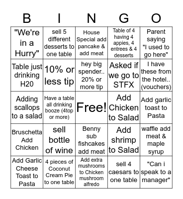 STFX Grad Bingo Card