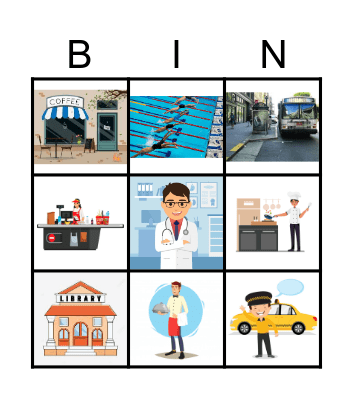 JOBS AND PLACES Bingo Card