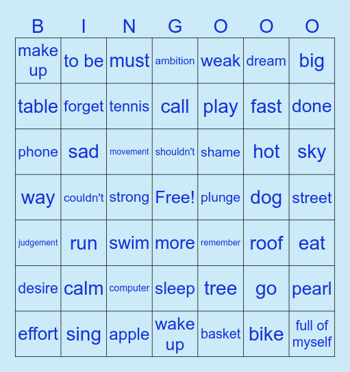 When I play (video) Bingo Card