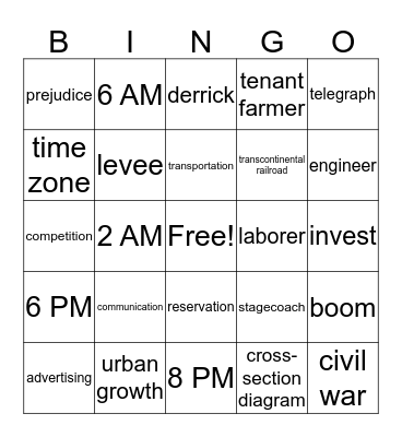 CH7-California Takes Shape Bingo Card