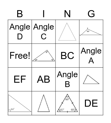 Congruent Triangles/Corresponding Parts Bingo Card
