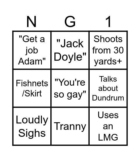 Neil Bingo Card