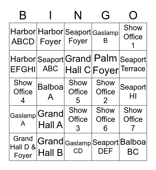 Adopt a Meeting Room Bingo Card