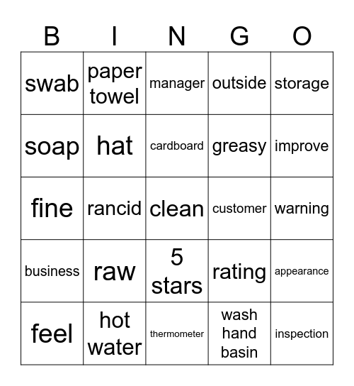 EHO Bingo Card