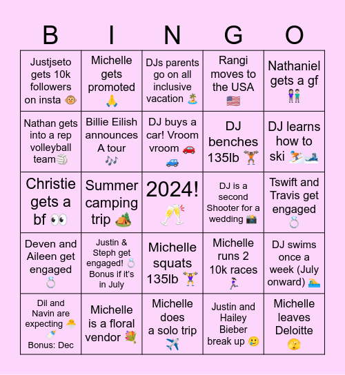 2024 Bingo Card