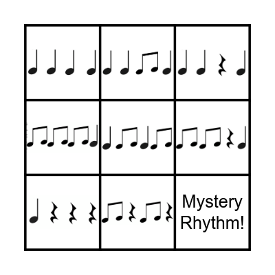 Rhythm Bingo (taa, ti-ti, & shh) Bingo Card
