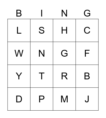 Beginning Sounds Bingo Card