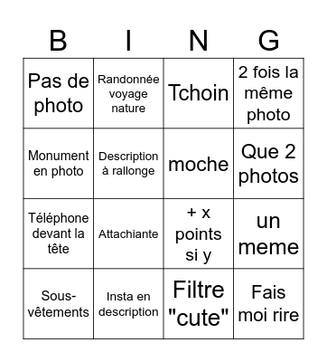 TT Bingo Card