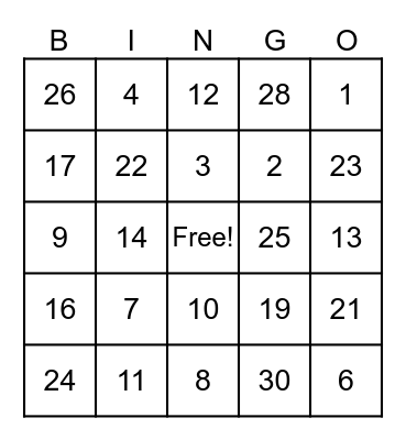 Winter Renal BINGO Card