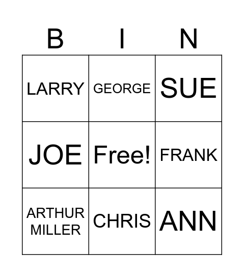 10th English Drama Test Bingo Card