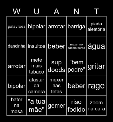WUANT BINGO Card