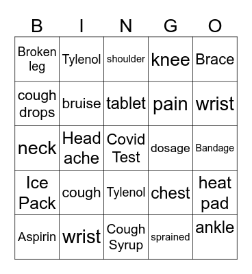 Health Bingo Card