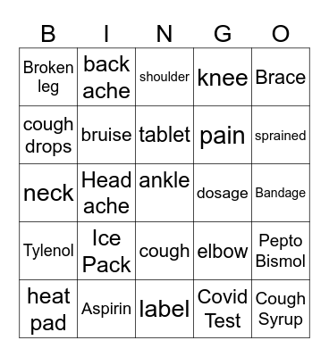 Health Bingo Card