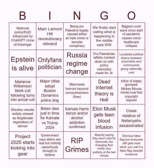 2024 BINGO Card