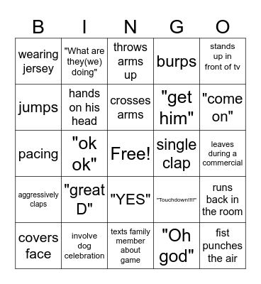 Football Bingo Card