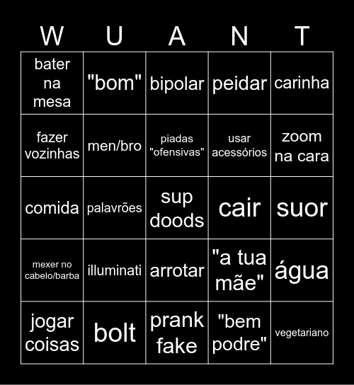 WUANT BINGO Card