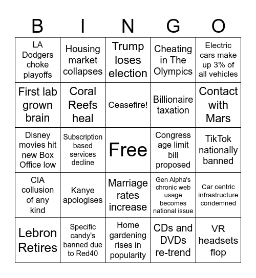 2024 Bingo Card