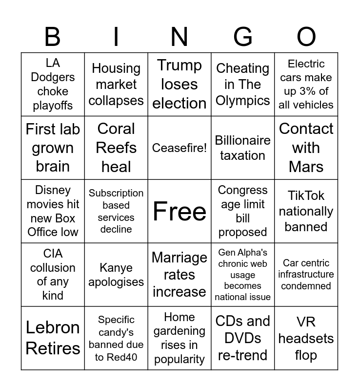 2024 Bingo Card   2024 