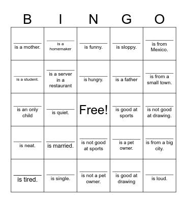Get to Know You - To Be Bingo Card