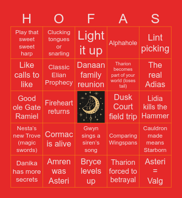 HOUSE OF FLAME AND SHADOW Bingo Card