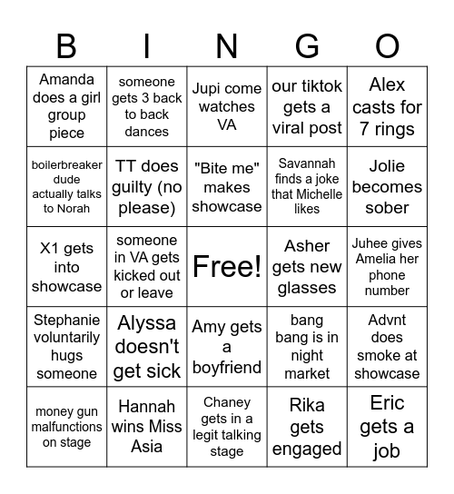 2024 Spring Bingo Card