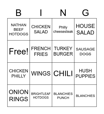BLANCHIES Bingo Card
