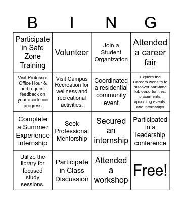 LEAP Bingo Card