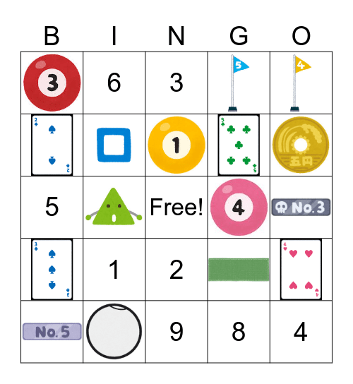 Shape and Numbers Bingo Card
