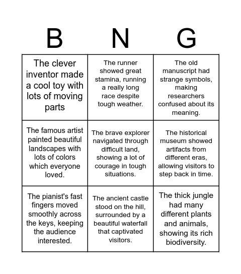 Context Clues! Bingo Card