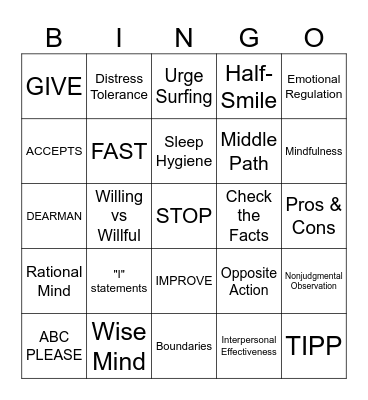 SKILLS BINGO Card