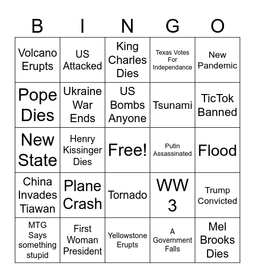 2024 Bingo Card