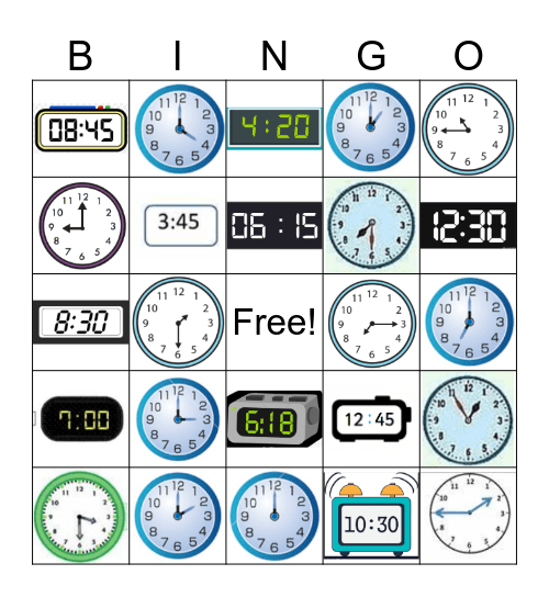 What Time is it? Bingo Card