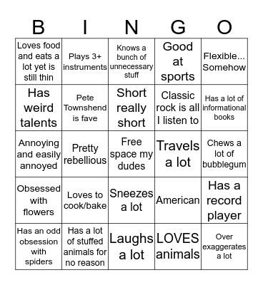 Seleta's really rad BINGO Card
