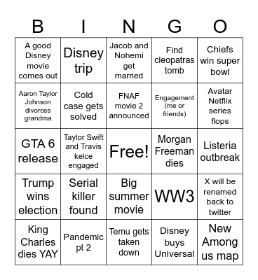 2024 Bingo Card