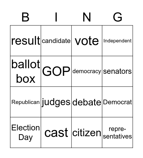 Election Bingo Card