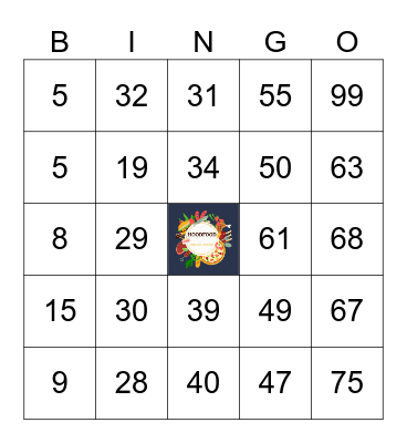HoodFood Bingo Card