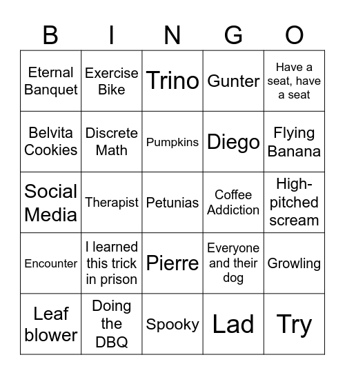 PK Bingo Card