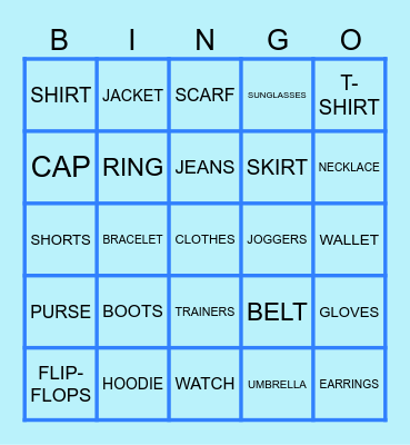 CLOTHES BINGO Card