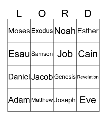 BIBLE Bingo Card