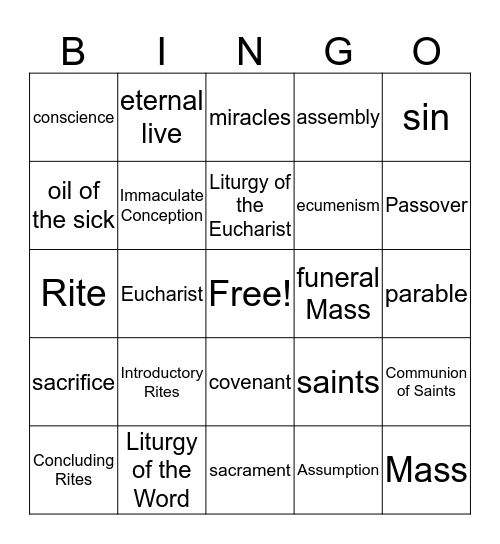 We Are Called to Worship and Be Disciples  Bingo Card