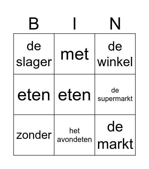 PRAAT JE MEE - thema 3.3 Bingo Card