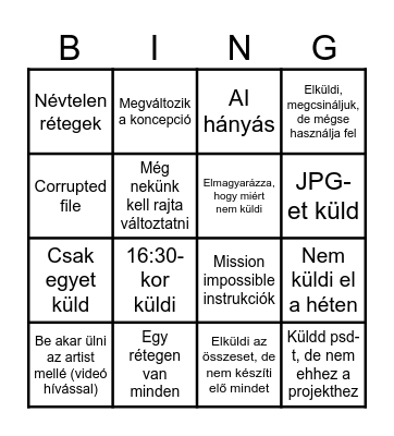 Nagyon Menő Mesék - PSD bingó Bingo Card