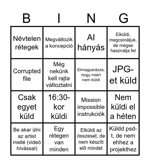 Nagyon Menő Mesék - PSD bingó Bingo Card