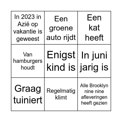 Vind iemand die... Bingo Card