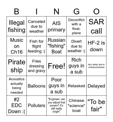 Northern Adventures Bingo Card