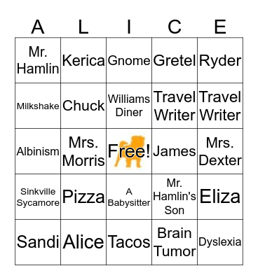 Sinkville Bingo Card