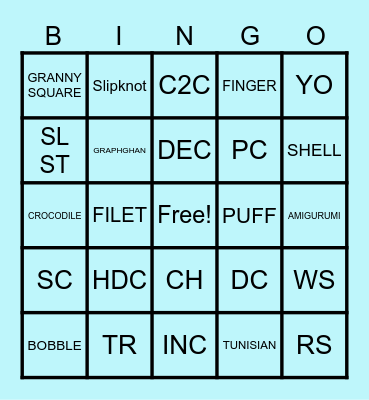CROCHET BINGO Card