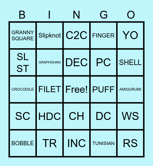 CROCHET BINGO Card
